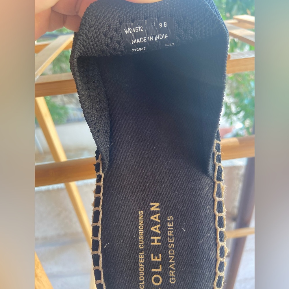 Cole Haan Womens Cloudfeel Black Kint Espadrilles Shoes Mules Slides - Picture 10 of 11